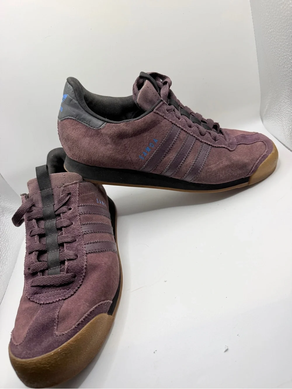 adidas Men's Suede Sneakers in Plum with Gum Sole